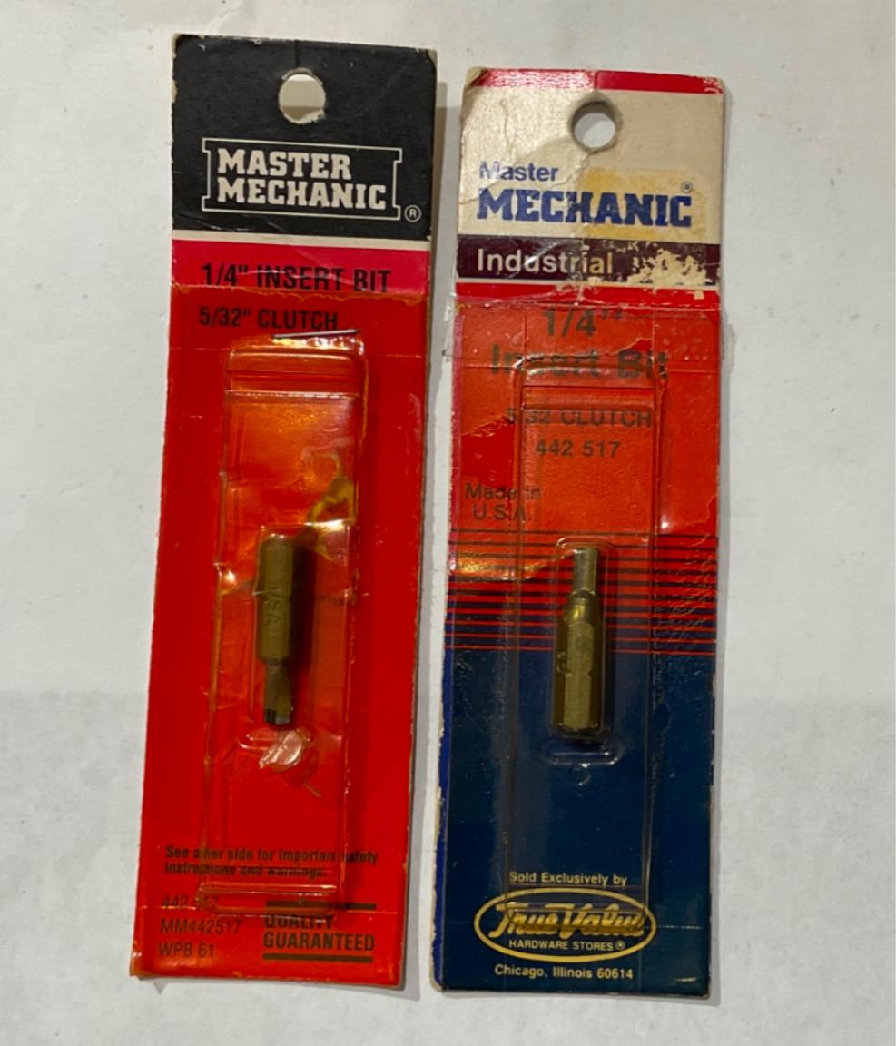 Master Mechanic 442 517 1/4" insert bit 2 pks USA #48