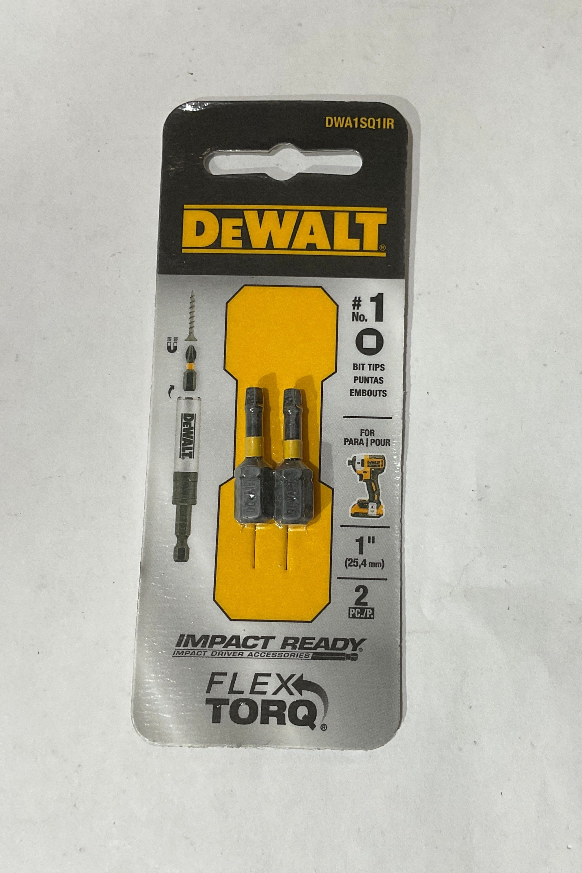 DeWalt DWA1SQ1IR #1 Square FlexTorq Bit Tip 2pk #I-53