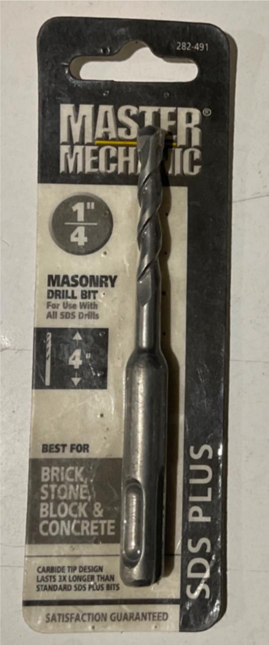 Master Mechanic 282 491 1/4" Carbide Tip SDS Plus 4" Masonry Drill Bit