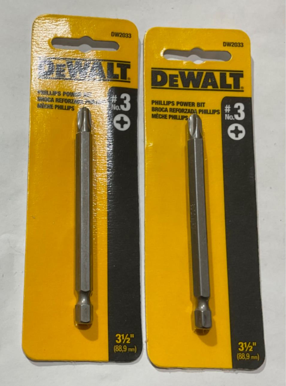 DeWalt DW2033 #3 Phillips power bit 2pc #I-74