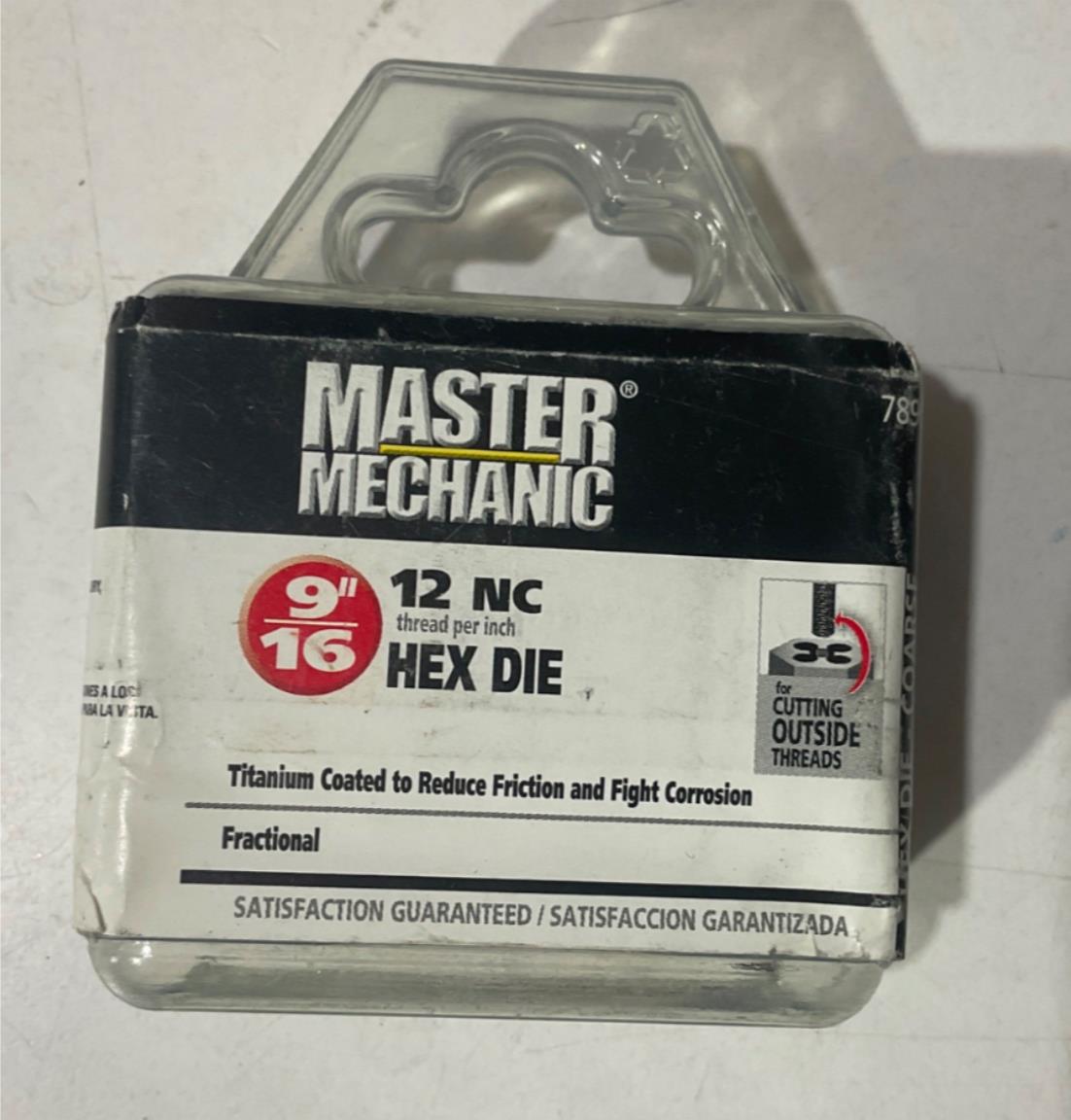 Master Mechanic 789063 9/16" 12 NC Titanium Coated Hex Die