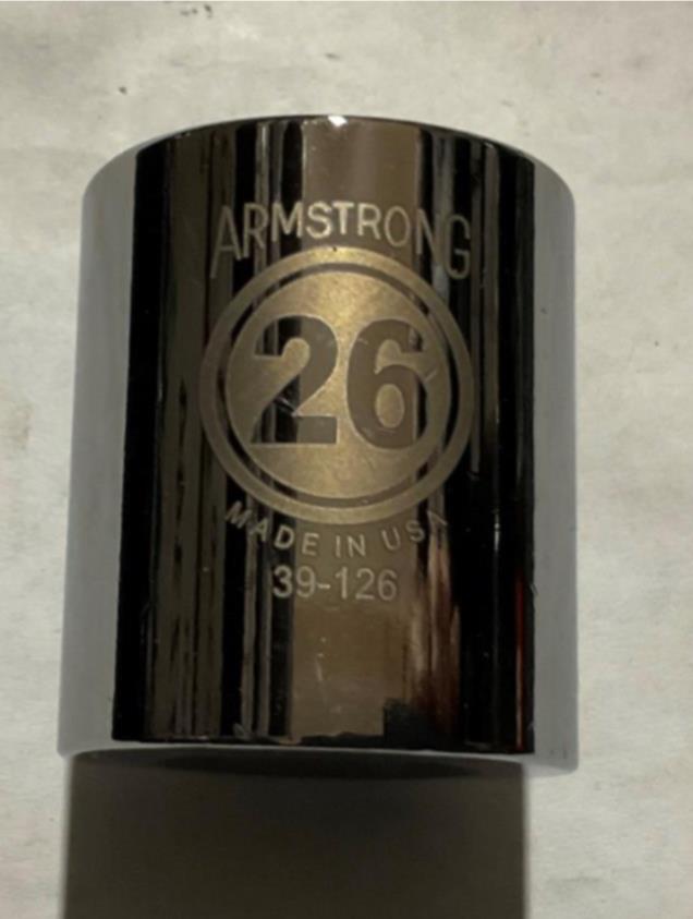 Armstrong 39-126 26mm 1/2” Dr 12pt socket USA