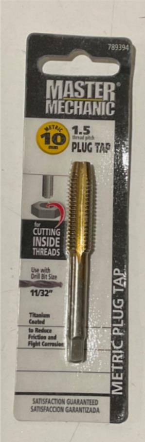 Master Mechanic 789394 10mm 1.5 Titanium Coated Plug Tap