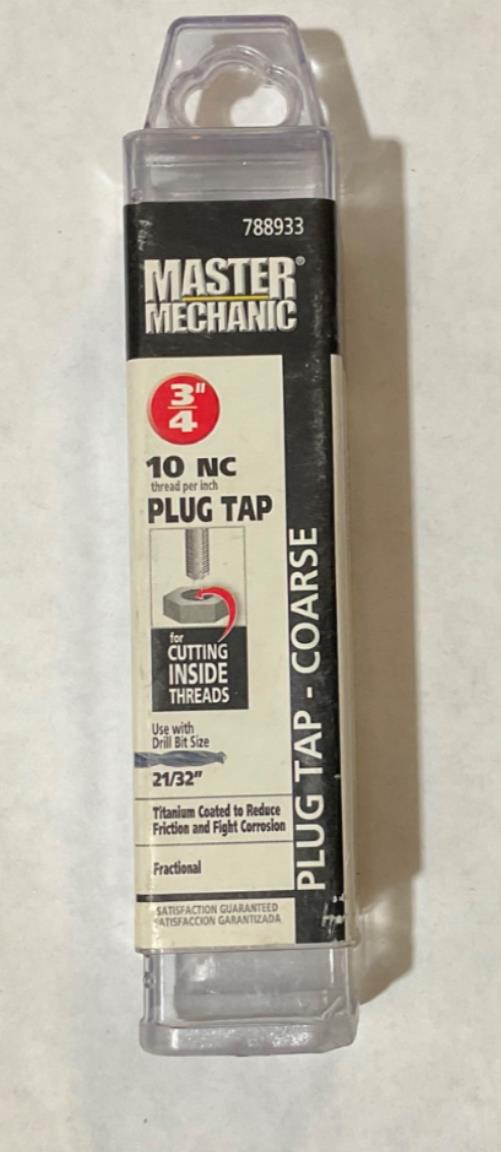 Master Mechanic 788933 3/4"-10 NC Plug Tap-Coarse