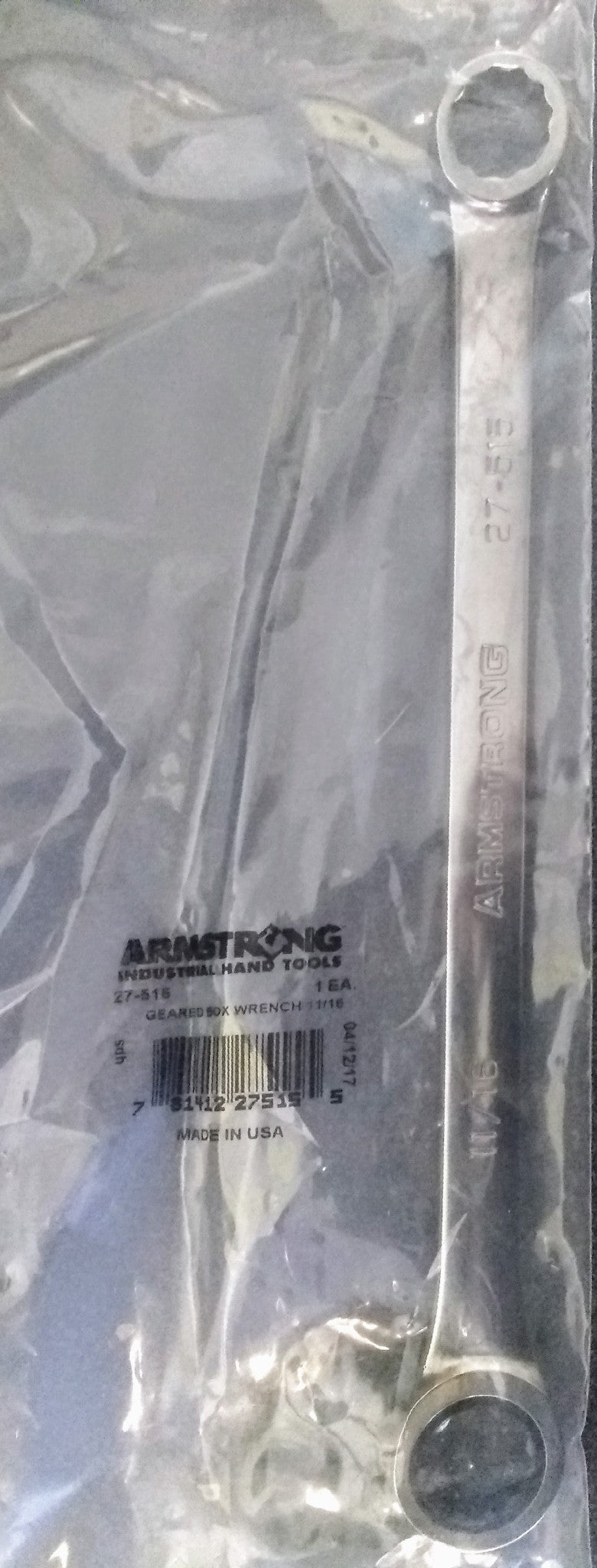 Armstrong 27-515 11/16" Full Polish Double Box End Ratcheting Wrench 12 Pt. USA