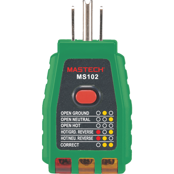 MASTECH MS102 3 Wire/GFCI Outlet Tester