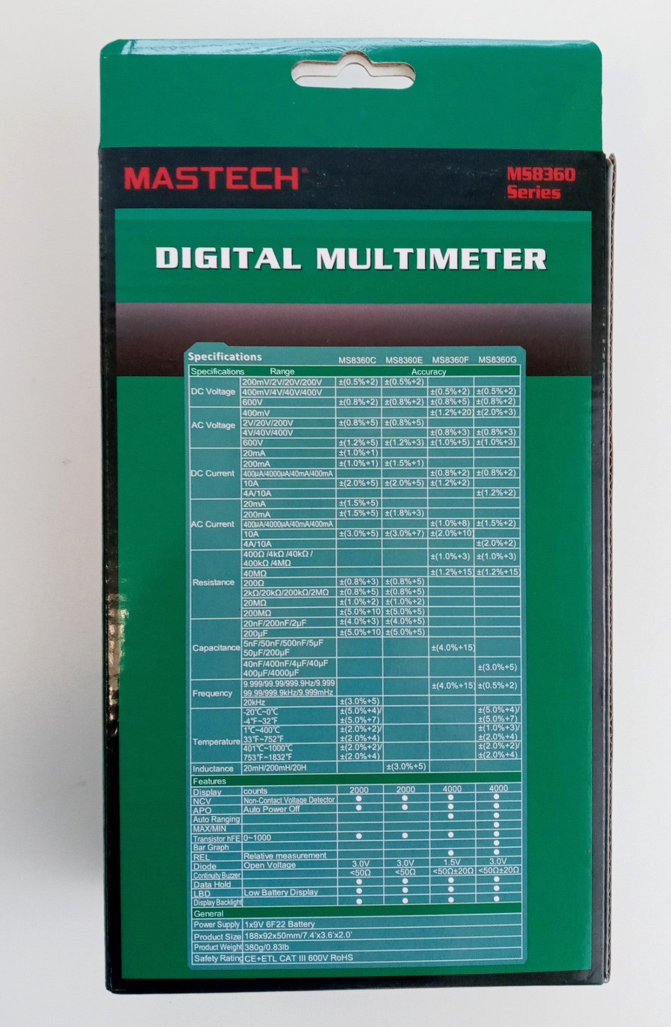 Mastech Digital Multimeter MS8360G 600v