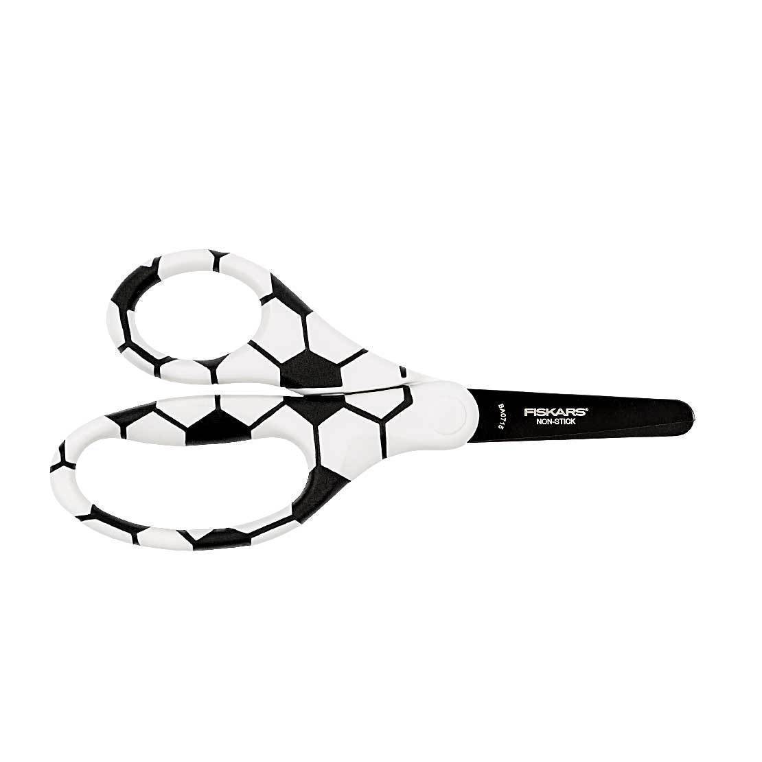 Fiskars 134162-1001 Soccer MVP 5" Non-Stick Blunt-Tip Kids Scissors & Ruler