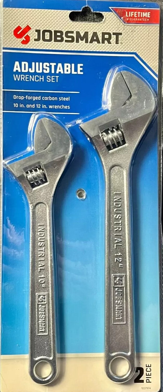 JobSmart 1037974 10 in. and 12 in. Adjustable Wrench Set, 2 pc.