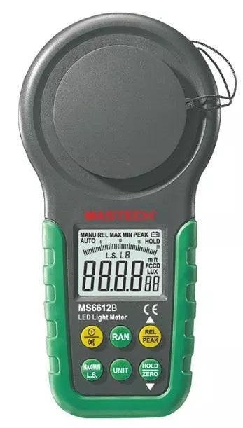 Mastech MS6612B Digital Luxmeter Light Meter Auto Range Peak 200000 Lux