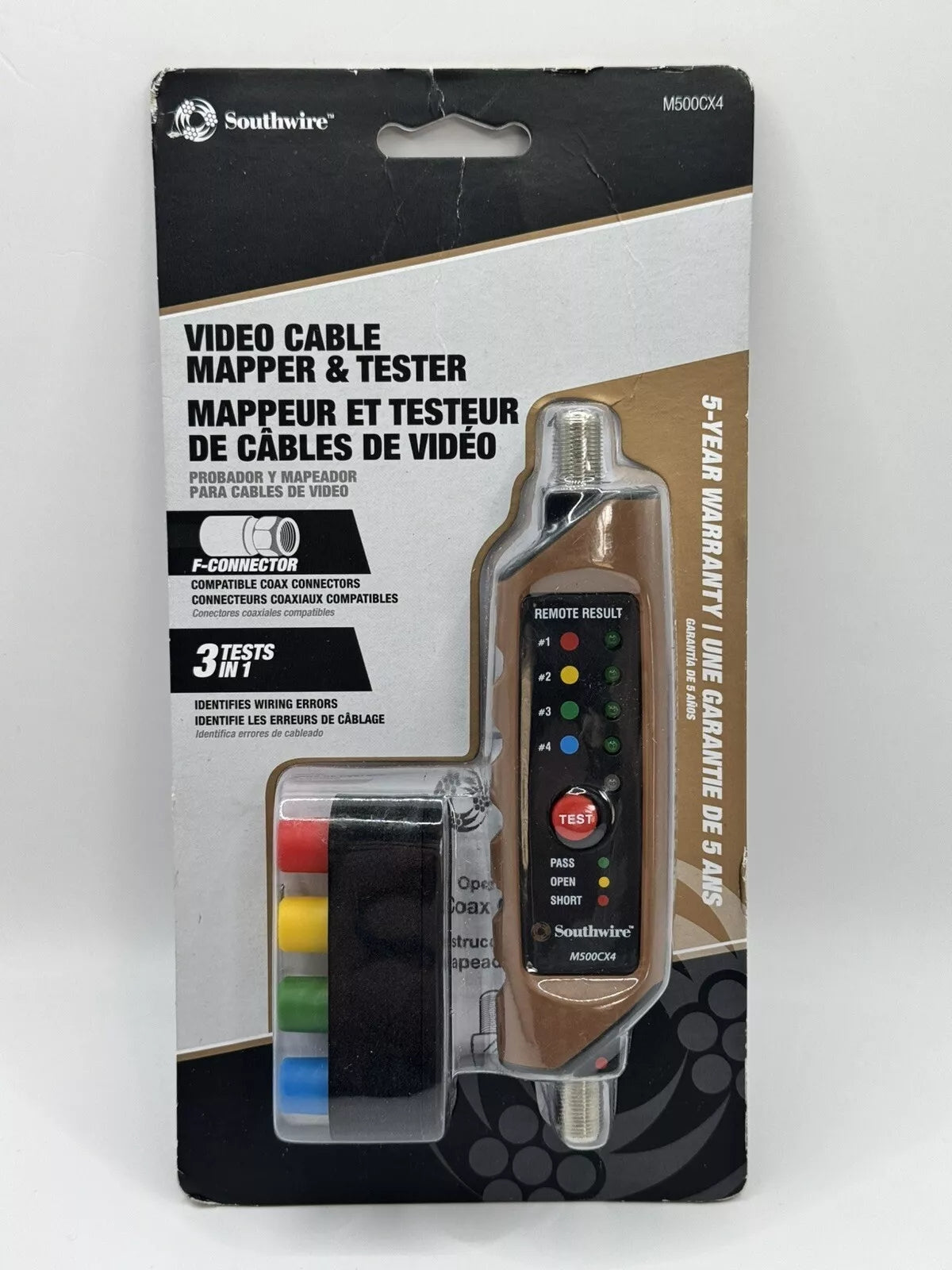 Southwire M500CX4 Video Cable Mapper & Tester Includes 4 Color-Coded ID Remotes