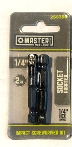 Master Mechanic 255398 2pc Impact Socket Adapter 1/4" Drive