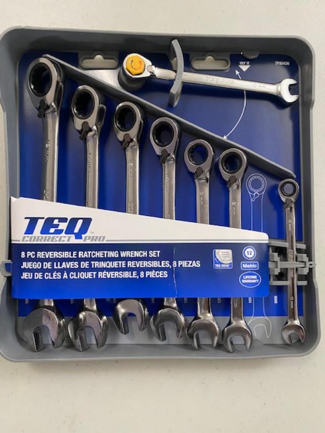 TEQ Correct TP9543 Professional 8-Pc Reversible Ratcheting Combination Wrench