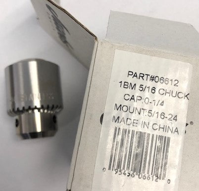 Jacobs 06612 1BM Stainless Chuck 1/4" Cap Mount 5/16-24