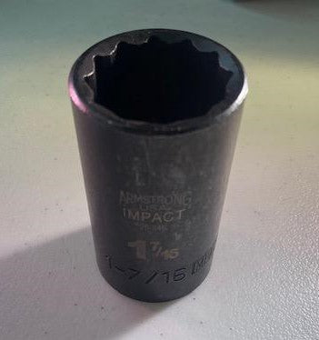 Armstrong 20-646 1/2" Drive 12 Point 1-7/16" Deep Impact Socket USA