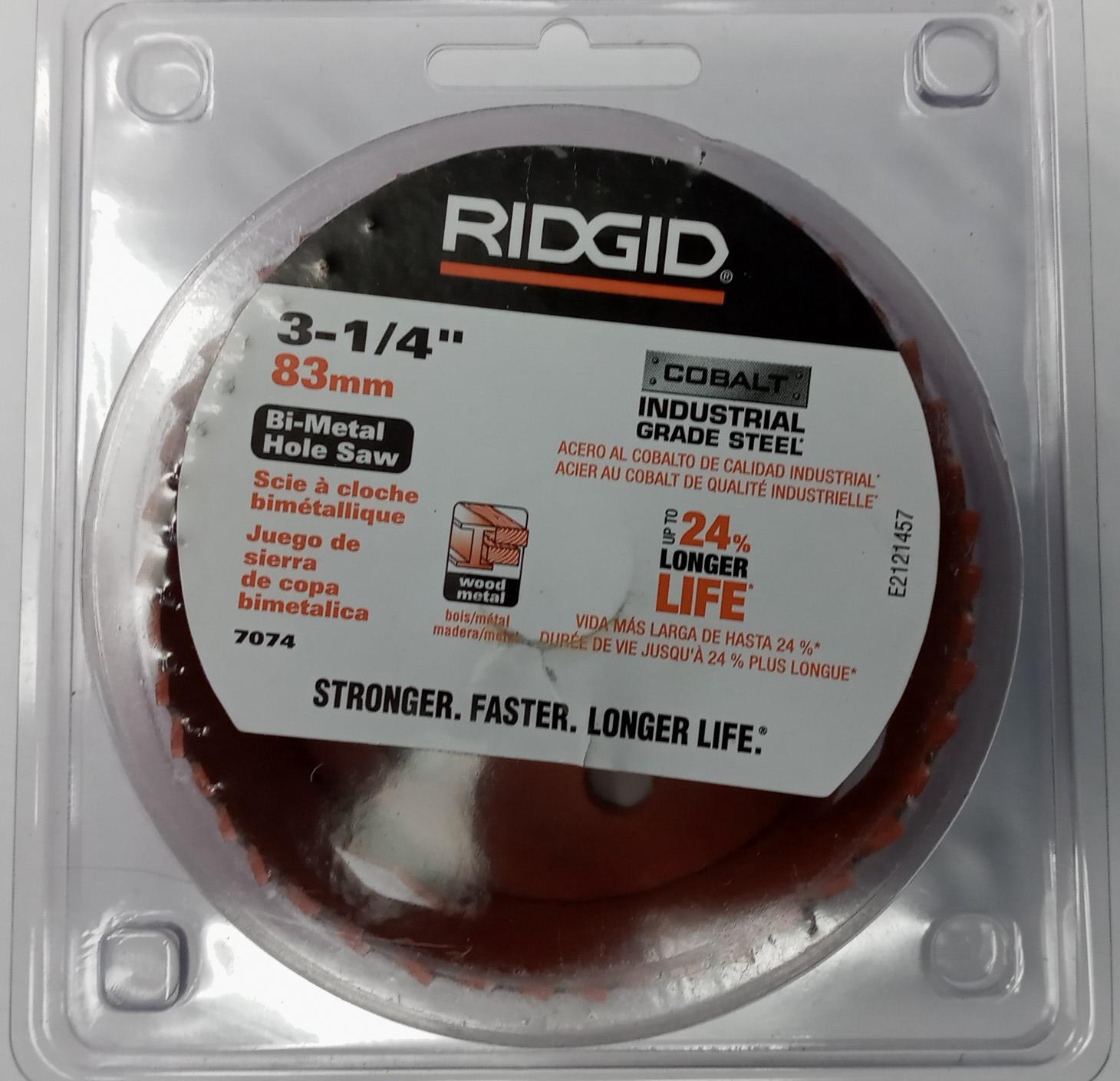 Ridgid 7074 Bi-Metal Holesaw  3-1/4" Cobalt Industrial Grade Steel