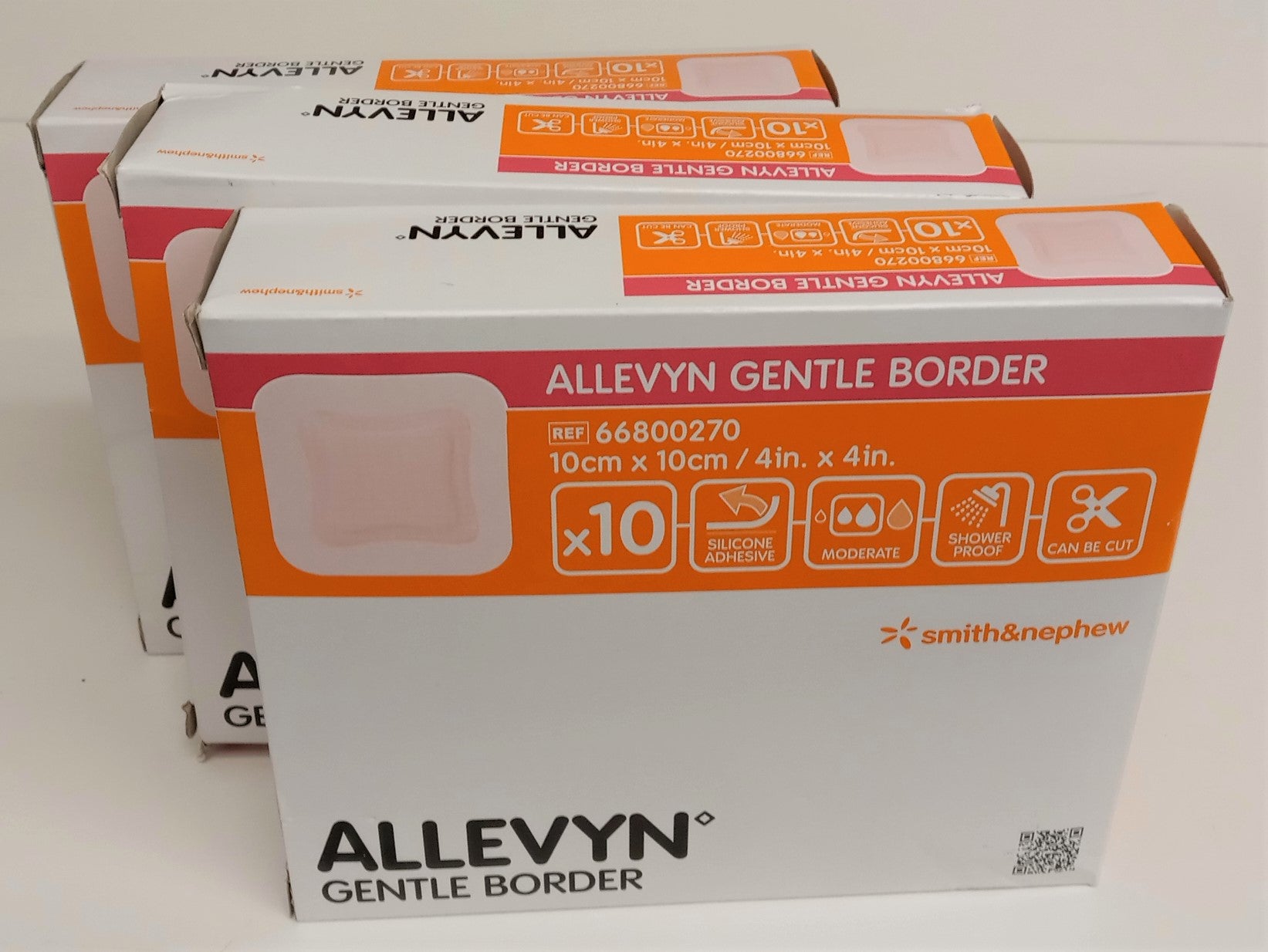 Allevyn Gentle Border 66800270 Silicone Gel Adhesive Foam Dressing (3pk of 10pc)