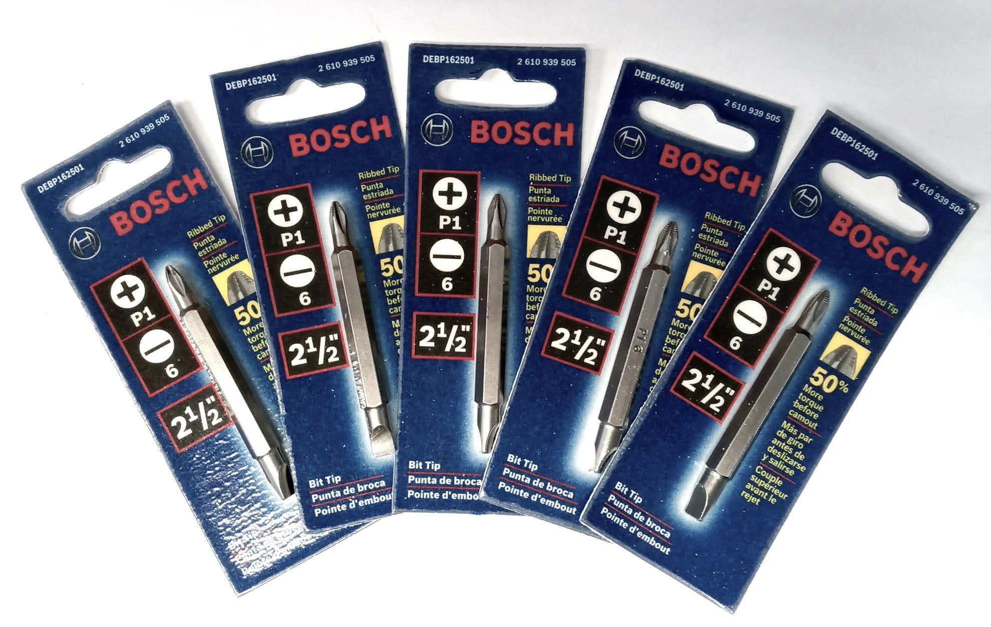 Bosch DEBP162501 Double Ended P1-6 2-1/2" Screw Driver Bit 5pcs. USA