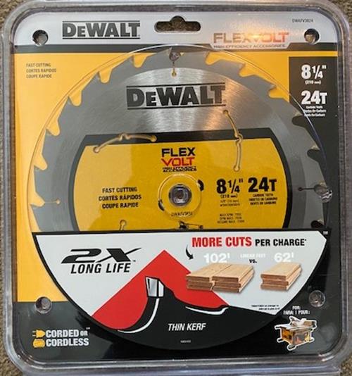 Dewalt DWAFV3824 8-1/4" x 24 Teeth Carbide Circular Saw Blade