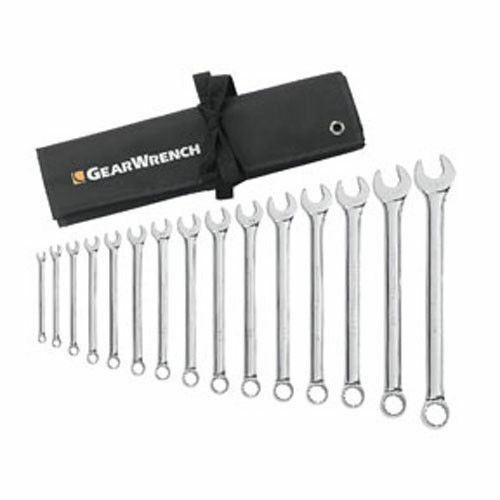 GearWrench 81918 15 Piece SAE Long Pattern Combination Non-Ratcheting Wrench Set