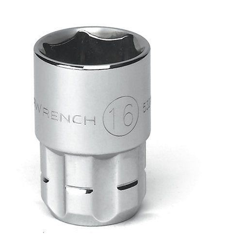 Gearwrench 532160GR 3/8" Drive Pass Thru 6 Point Standard Metric Socket 16mm