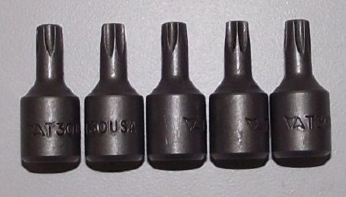 Vermont American 9915730 TX30 x 1-1/8" 1/4" Dr. Socket Bit 5pcs. USA