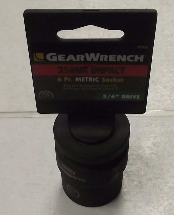 GearWrench 84836 25mm - 3/4-Inch Drive 6 Point Standard Impact Socket