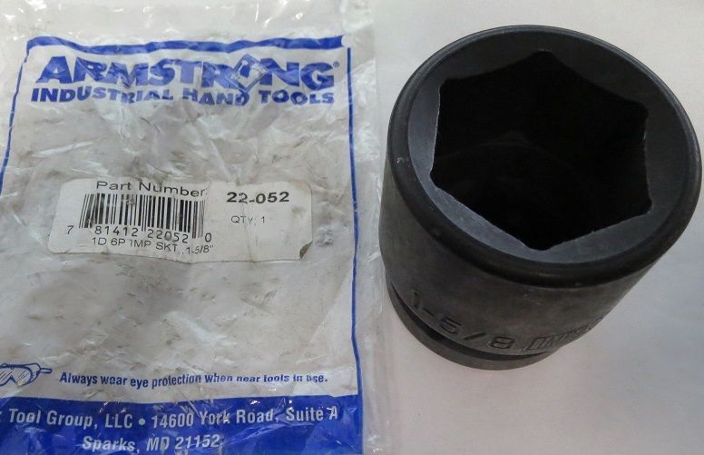 Armstrong 22-052 1" Drive 6PT 1-5/8" Impact Socket USA