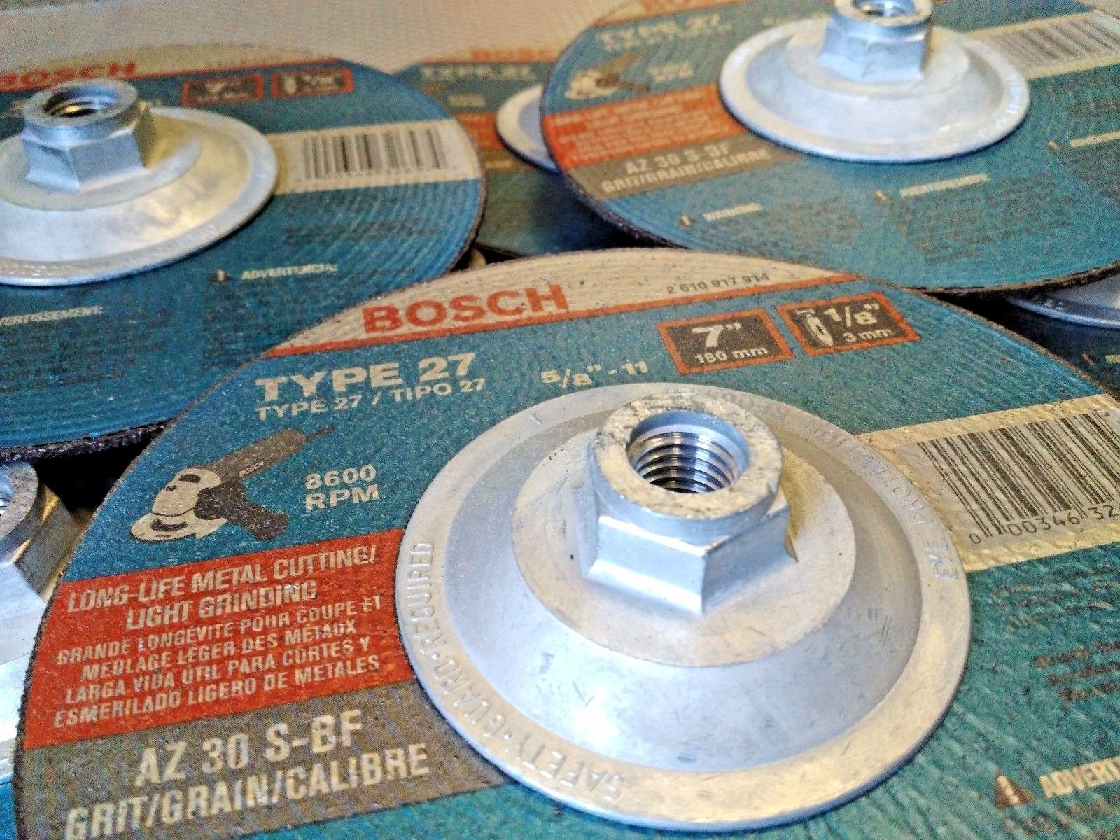 Bosch 2610917914 7" x 1/8" Cutting & Light Grinding Wheels AZ 30S-BF Grit 10PK