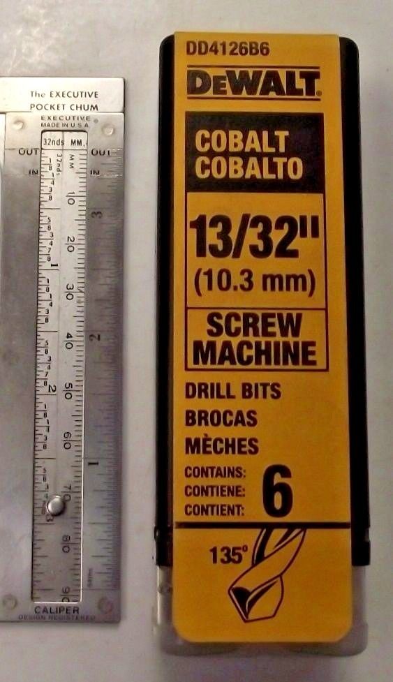 DeWalt DD4126B6 13/32" Cobalt Screw Machine Drill Bits 6 Bits Per Pack Germany