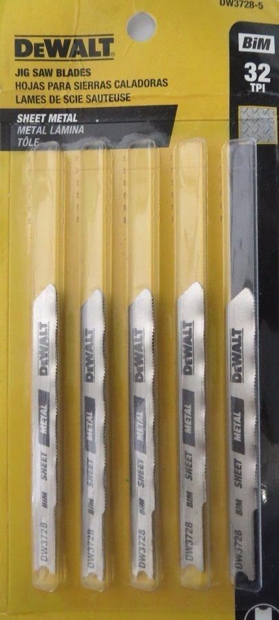 Dewalt DW3728-5 U-Shank Jig Saw Blades 32TPI