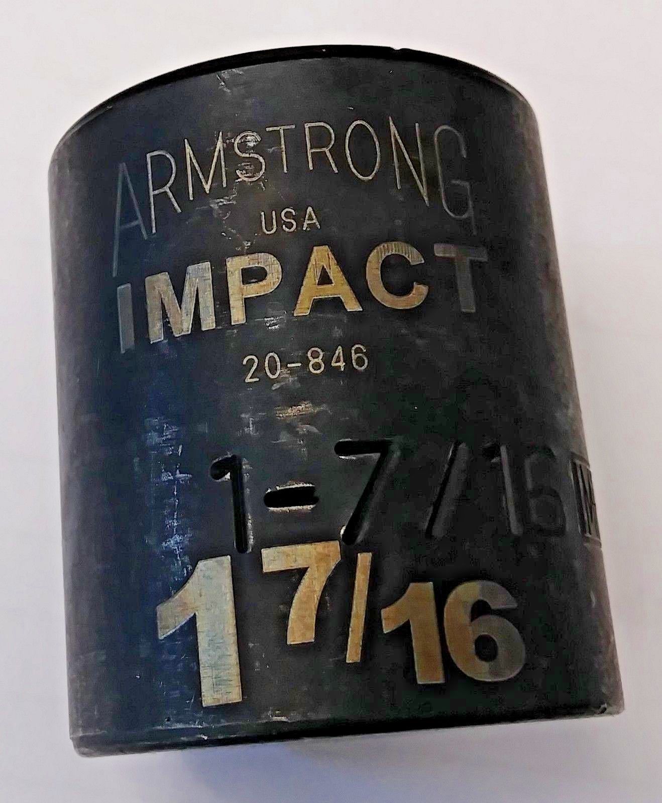 Armstrong 20-846 1/2" Drive 12 Point Impact Socket 1-7/16" USA