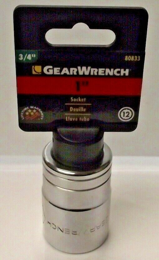 GearWrench 80833 3/4” Drive 1” Standard Socket 12 Point SAE