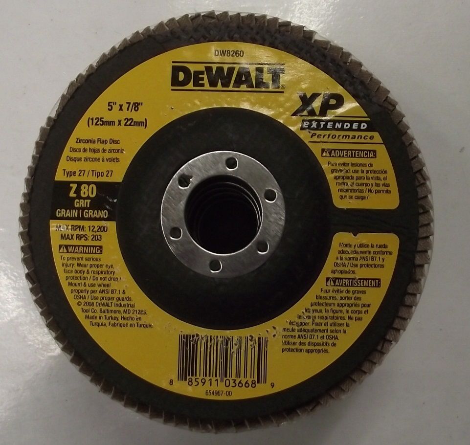 DEWALT DW8259 5" x 7/8" 60g XP Flap Disc 5pcs.