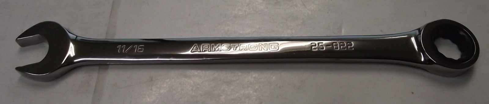 Armstrong 25-822 11/16" 12 Point Full Polish Combination Ratcheting Wrench USA