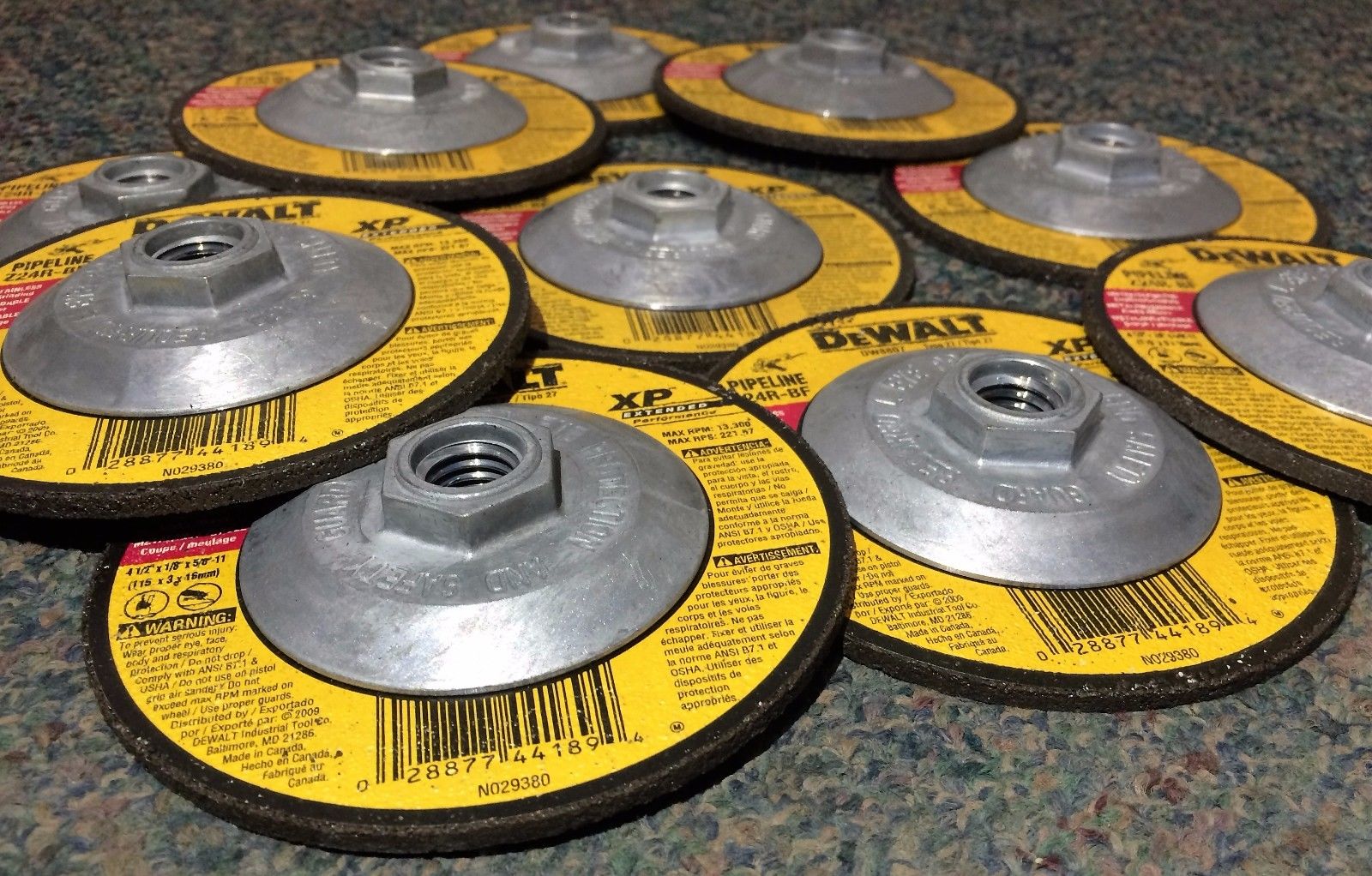 Dewalt DW8807 4-1/2" x 1/8" x 5/8"-11 Grinding Wheels 10 Wheels USA