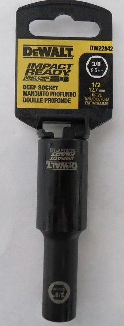 Dewalt DW22842 Impact Ready Deep Socket 3/8" 1/2 Dr