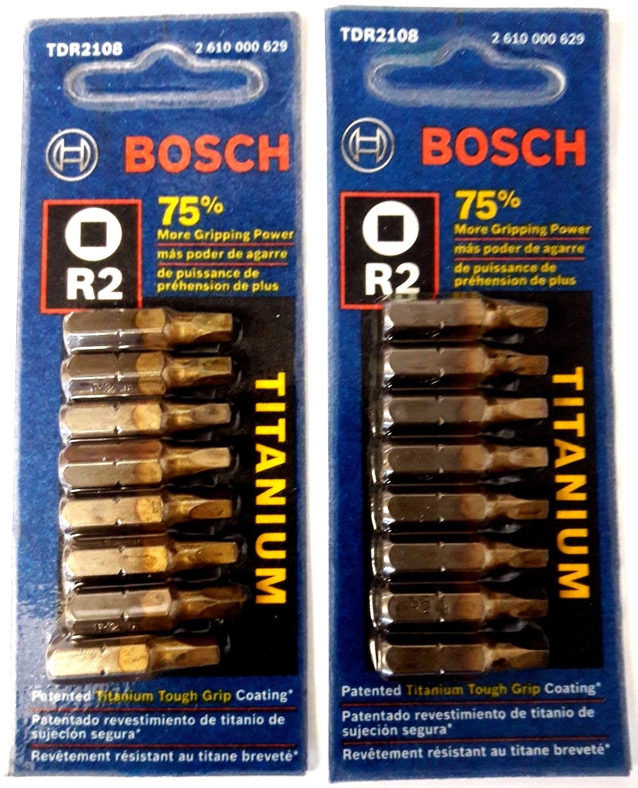 Bosch R2 Titanium Square Drive Screwdriving Bits TDR2108 2-8 Packs