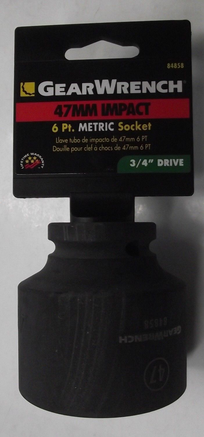 Gearwrench 84858 47mm Impact Socket 3/4" Drive 6-Point