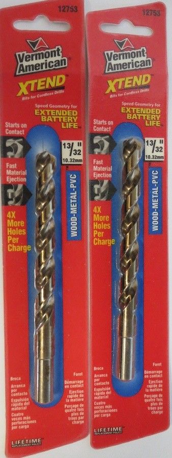 Vermont American 12753 13/32" Xtend Drill Bit 2 Pack