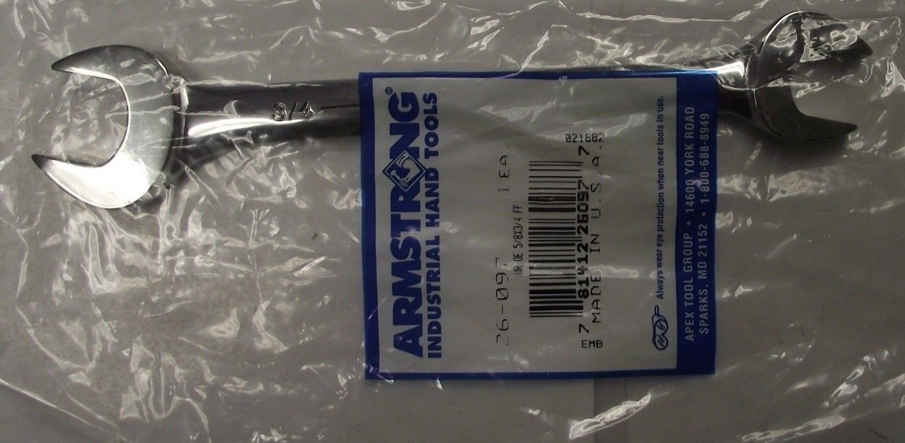 Armstrong 26-097 5/8 X 3/4 Open End Wrench Full Polish USA