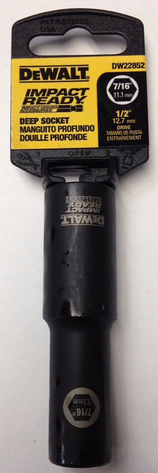 Dewalt DW22852 1/2" Drive 7/16" Impact Ready Deep Socket