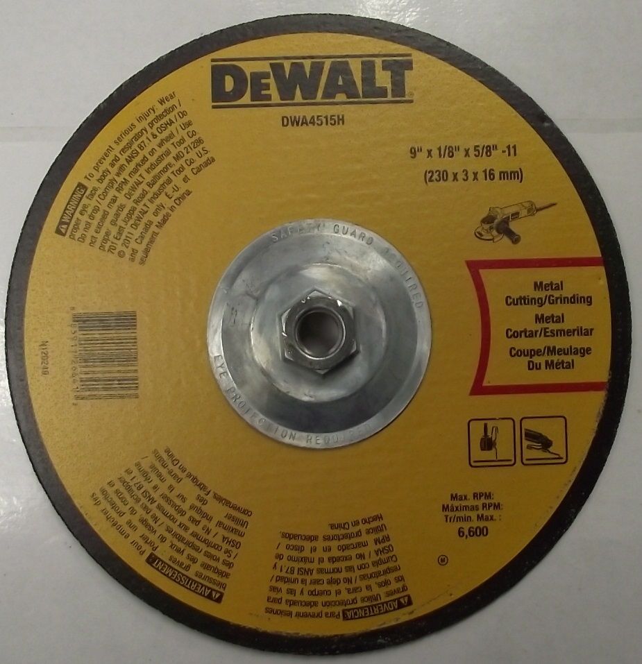 DEWALT DWA4515H Metal Cutting Grinding Wheel 9" x 1/8" x 5/8-11