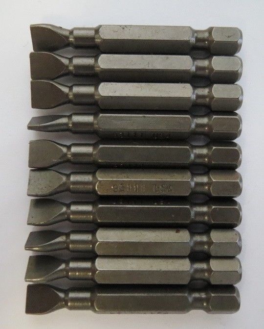 Bosch 93111 8-10 Slotted Power Bits USA 10 Pieces