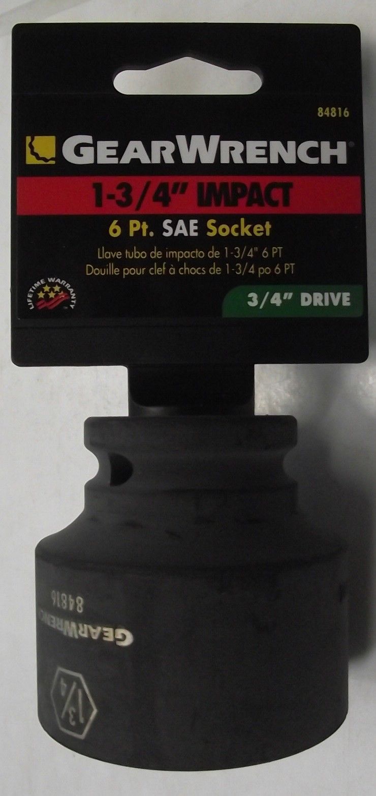 Gearwrench 84816 1-3/4" Impact Socket 3/4" Drive