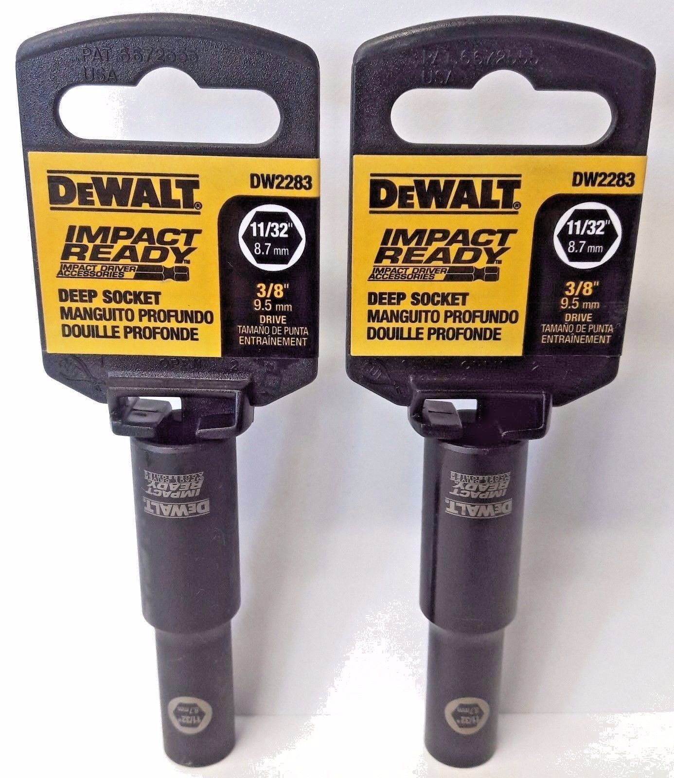 Dewalt DW2283 Impact Ready Deep Socket 11/32" 3/8 Drive 2PCS