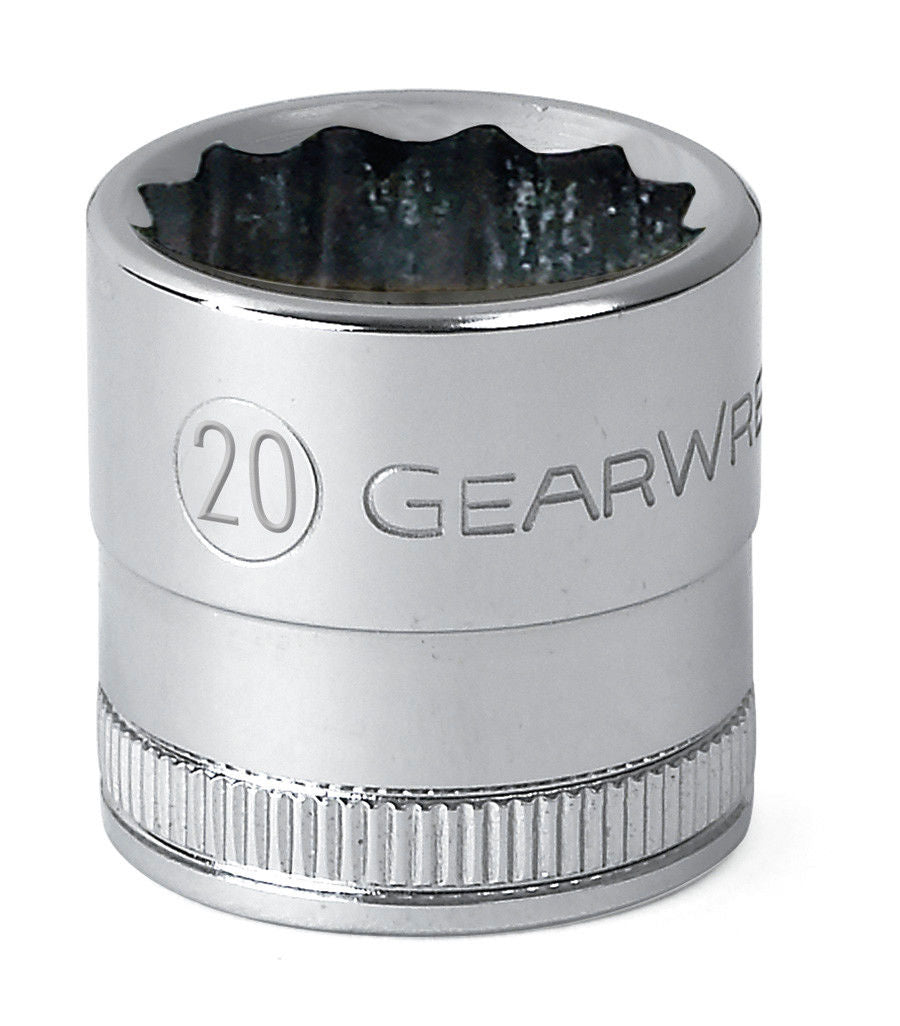 Gearwrench 80755 1/2" Drive 12 Point Standard Metric Socket 20mm