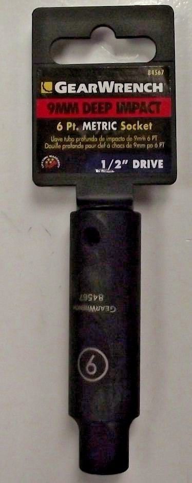 Gearwrench 84567 9mm Deep Impact Socket 1/2" Drive 6 Point