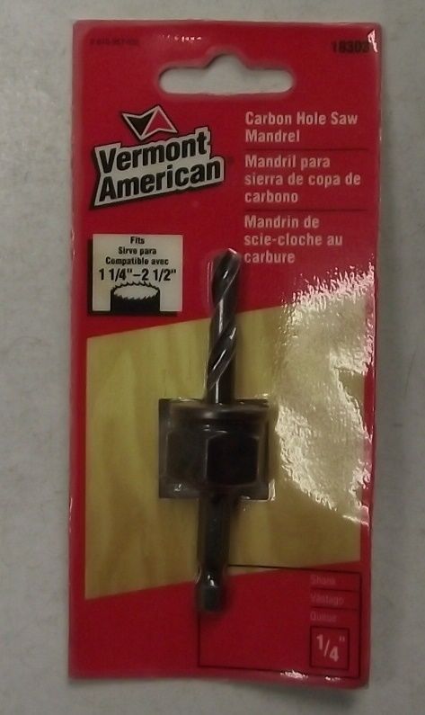 Vermont American 18303 Carbon Hole Saw Mandrel 1/4" Quick Change Shank