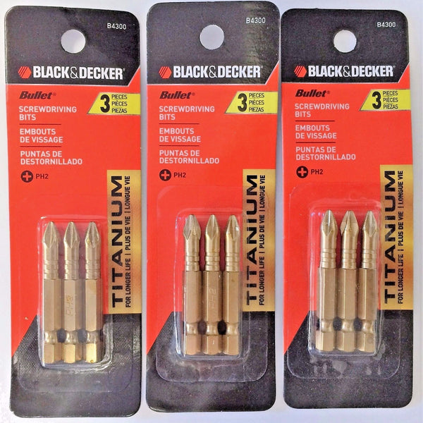 Black & Decker 19203 3/16 Titanium Bullet Drill Bit 2PCS
